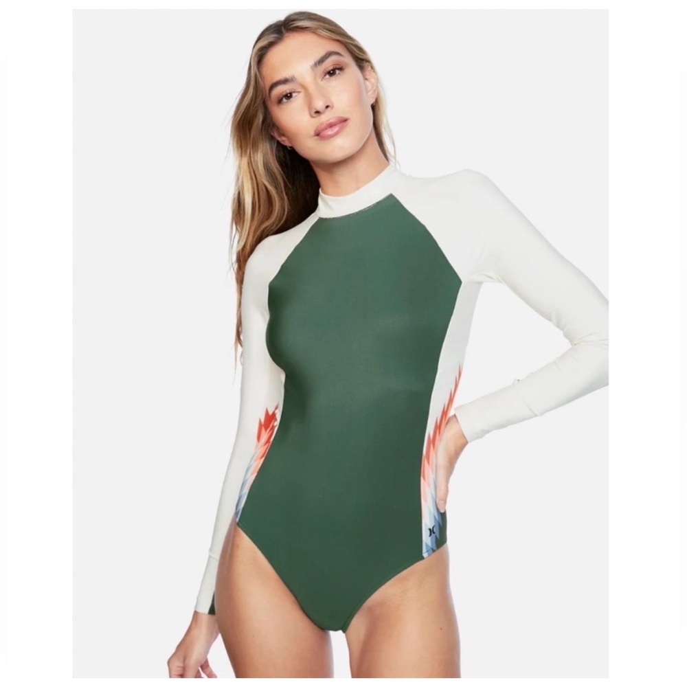Hurley Playa Surf Long Sleeve One-Piece Swimsuit NWT